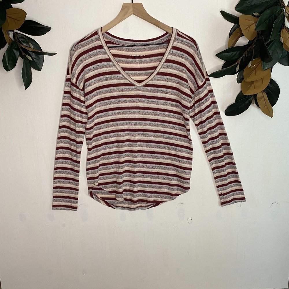 American Eagle Soft & Sexy Plush Striped Sweater